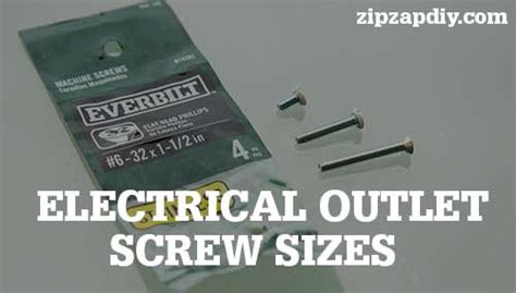 electrical outlet box screw size|screw size for outlet plate.